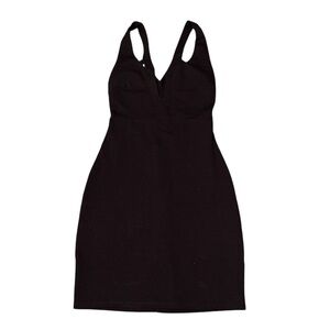 🌺 NWOT Solemio Deep Plunge Sexy Elegant Black Spandex Strappy Sleeveless Dress S